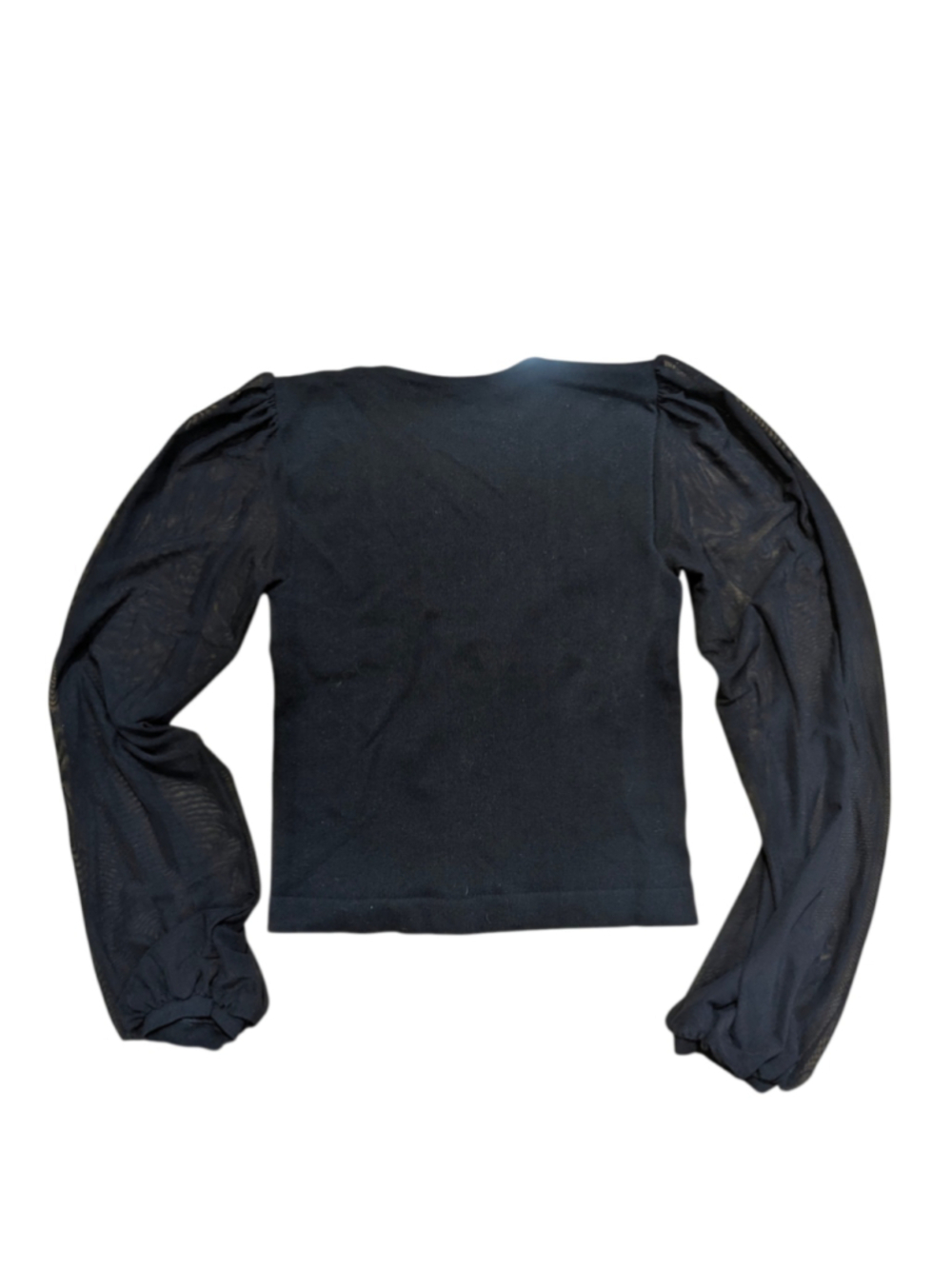 Free People Intimately Black Mesh Balloon Sleeve Top Medium M/L - Picture 4 of 10